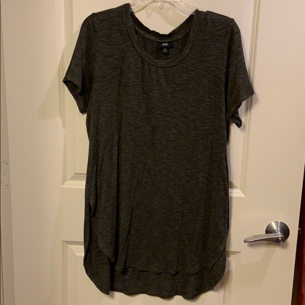 Dark green slit shirt
